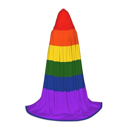 YQTGBCED Kapuzenumhang mit Regenbogen-Flagge, für Halloween, Renaissance-Stil, perfekt für Rollenspiele und Partys YQTGBCED Kapuzenumhang mit Regenbogen-Flagge, für Halloween, Renaissance-Stil, perfekt für Rollenspiele und Partys von YQTGBCED