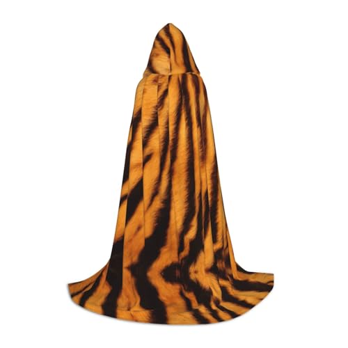 YQTGBCED Kapuzenumhang mit Tigerstreifenmuster für Halloween, Renaissance-Stil, perfekt für Rollenspiele und Partys von YQTGBCED
