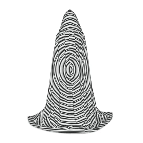 YQTGBCED Kapuzenumhang mit optischem Spin-Illusions-Druck, für Halloween, Renaissance-Stil, perfekt für Rollenspiele und Partys von YQTGBCED