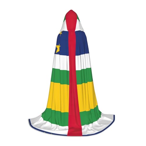 YQTGBCED Kapuzenumhang mit zentralafrikanischer Flagge, für Halloween, Renaissance-Stil, perfekt für Rollenspiele und Partys von YQTGBCED