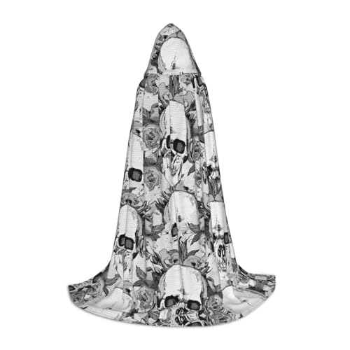YQTGBCED Totenkopf-Skelett-Druck, Kapuzenumhang für Halloween, Renaissance-Stil, perfekt für Rollenspiele und Partys YQTGBCED Totenkopf-Skelett-Druck, Kapuzenumhang für Halloween, Renaissance-Stil, perfekt für Rollenspiele und Partys von YQTGBCED