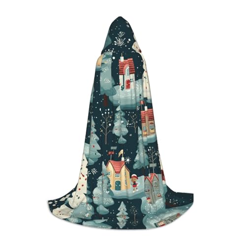 YQTGBCED Warmes Weihnachtshaus-Umhang mit Kapuze für Halloween, Renaissance-Stil, perfekt für Rollenspiele und Partys von YQTGBCED