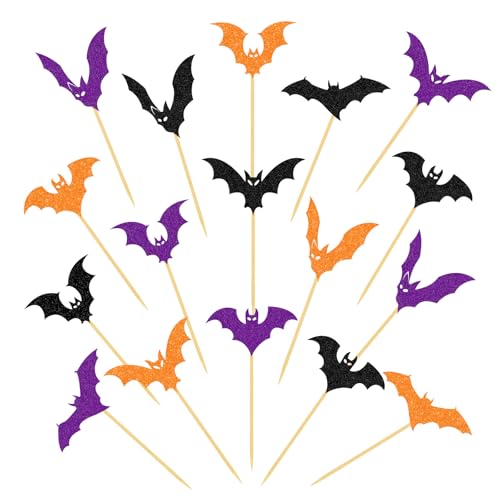 YQUQWN 24 Stück Halloween Schwarz Orange Lila Glitzer Fledermaus Cupcake Dekorationen, Halloween Cupcake Auswahl, geeignet für Kindergeburtstag, Mottoparty, Babyparty, Event Dekoration Supplies YQUQWN 24 Stück Halloween Schwarz Orange Lila Glitzer Fledermaus Cupcake Dekorationen, Halloween Cupcake Auswahl, geeignet für Kindergeburtstag, Mottoparty, Babyparty, Event Dekoration Supplies von YQUQWN