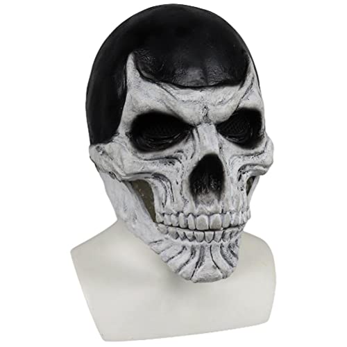 YQkoop Totenkopf Maske mit beweglichem Kiefer gruselige Halloween Vollkopfmaske gruselige Latex Skelett Maske Halloween Cosplay Party Requisiten von YQkoop