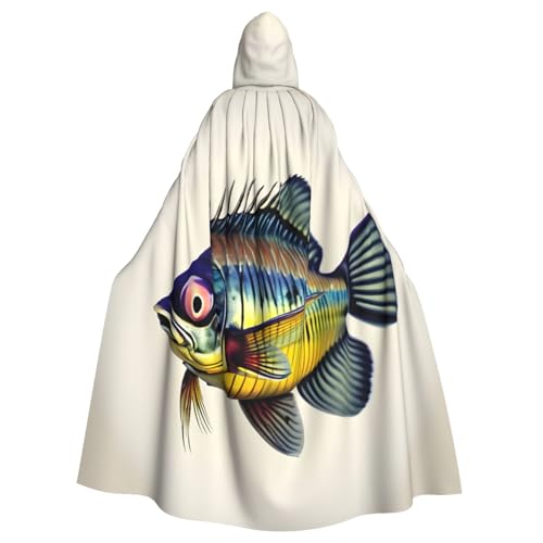 Fliegen-gelber Fisch-Druck, Karnevals-Umhang, Zauberer-Umhang, Kapuzenumhang, für Erwachsene, Halloween, Cosplay-Kostüme Fliegen-gelber Fisch-Druck, Karnevals-Umhang, Zauberer-Umhang, Kapuzenumhang, für Erwachsene, Halloween, Cosplay-Kostüme von YQxwJL