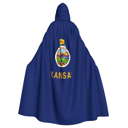Kansas Uni Kapuzenmantel mit Staatsflagge, Hexen-Vampir-Zauberer-Robe für Halloween, Cosplay-Kostüme von YQxwJL
