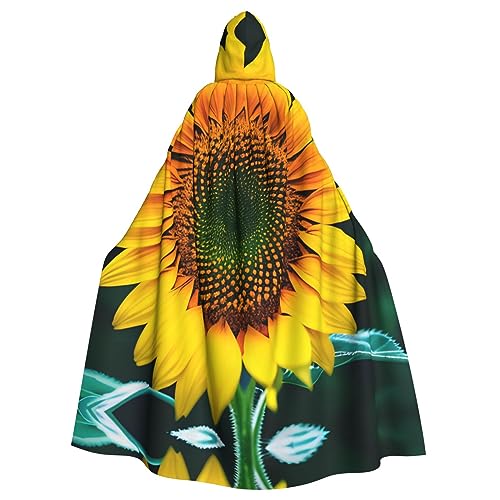Kapuzenmantel mit Sonnenblumenmuster, uni, Hexe, Vampir, Zauberer, Robe für Halloween, Cosplay-Kostüme Kapuzenmantel mit Sonnenblumenmuster, uni, Hexe, Vampir, Zauberer, Robe für Halloween, Cosplay-Kostüme von YQxwJL