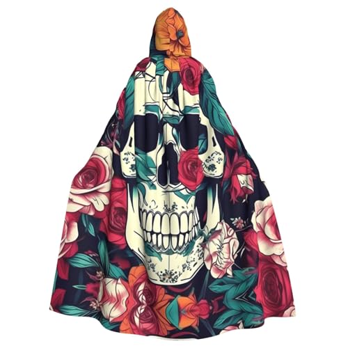 Kapuzenmantel mit Totenkopf-Motiv, Uni, mit Kapuze, Hexe, Vampir, Zauberer, Robe für Halloween, Cosplay-Kostüme Kapuzenmantel mit Totenkopf-Motiv, Uni, mit Kapuze, Hexe, Vampir, Zauberer, Robe für Halloween, Cosplay-Kostüme von YQxwJL
