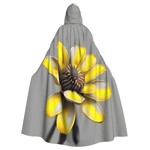Karnevals-Umhang mit Blumenmuster, mit Kapuze, Zauberer, für Erwachsene, Halloween, Cosplay-Kostüme, Gelb / Grau Karnevals-Umhang mit Blumenmuster, mit Kapuze, Zauberer, für Erwachsene, Halloween, Cosplay-Kostüme, Gelb / Grau von YQxwJL