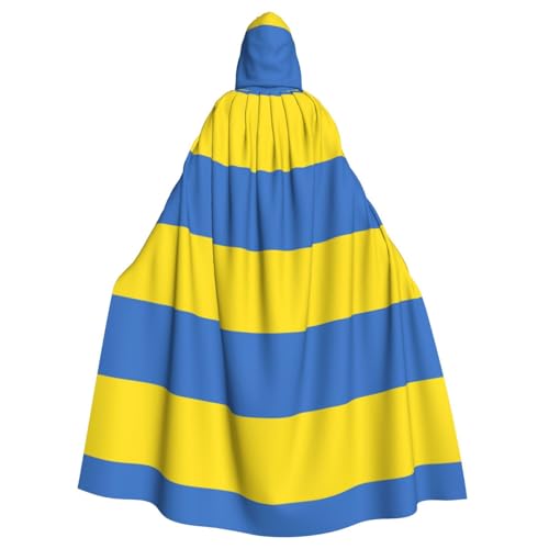Ukrainischer Flaggenaufdruck, Uni, Kapuzenmantel, Hexe, Vampir, Zauberer, Robe für Halloween, Cosplay-Kostüme von YQxwJL