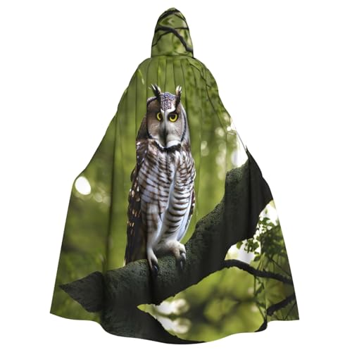 Uni Kapuzenmantel mit Eulen-Motiv und Ästen, Hexen-Vampir-Zauberer-Robe für Halloween, Cosplay-Kostüme von YQxwJL
