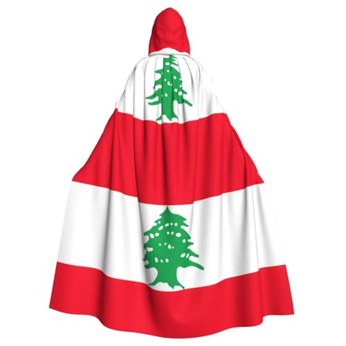 Uni Kapuzenmantel mit Libanon-Flagge, Hexen-Vampir-Zauberer-Robe für Halloween, Cosplay-Kostüme von YQxwJL
