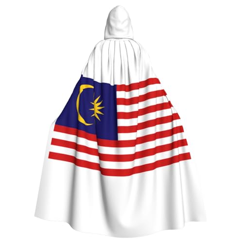 Uni Kapuzenmantel mit Malaysia-Flagge, Hexen-Vampir-Zauberer-Robe für Halloween, Cosplay-Kostüme von YQxwJL