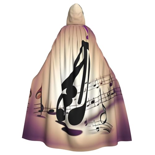 Uni-Kapuzenmantel mit Musiknoten-Muster, Hexen-Vampir-Zauberer-Robe für Halloween, Cosplay-Kostüme von YQxwJL