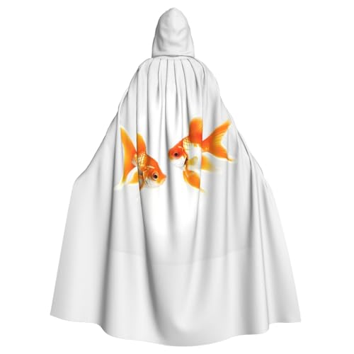 Uni Kapuzenmantel mit süßem Fischdruck, Hexen-Vampir-Zauberer-Robe für Halloween, Cosplay-Kostüme von YQxwJL