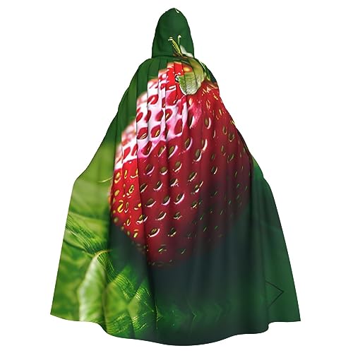Uni Kapuzenumhang mit Erdbeerdruck, Hexen-Vampir-Zauberer-Robe für Halloween, Cosplay-Kostüme von YQxwJL