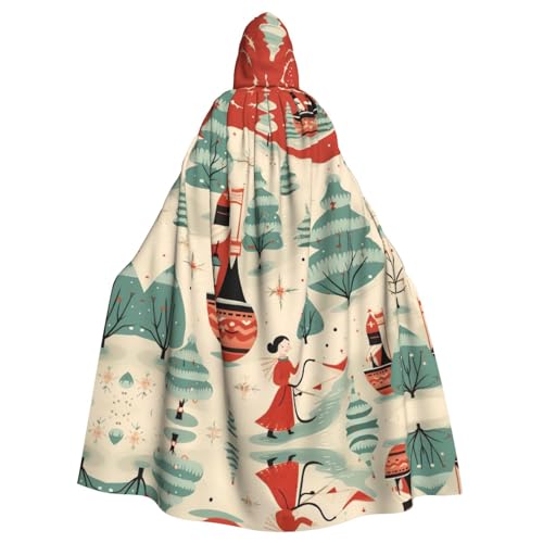 Uni Kapuzenumhang mit Weihnachtsmotiv, Hexen-Vampir-Zauberer-Robe für Halloween, Cosplay-Kostüme von YQxwJL