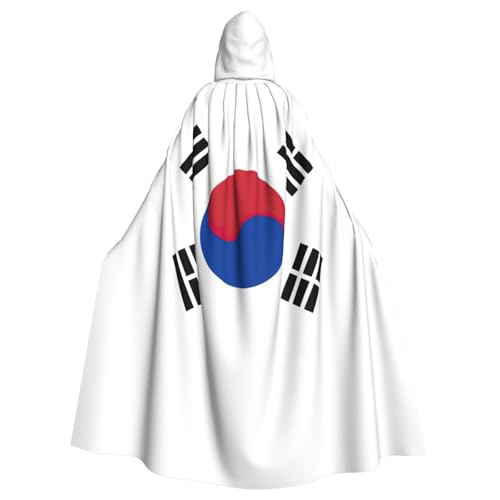 Uni Kapuzenumhang mit der Flagge der Republik Korea, Hexen-Vampir-Zauberer-Robe für Halloween, Cosplay-Kostüme von YQxwJL