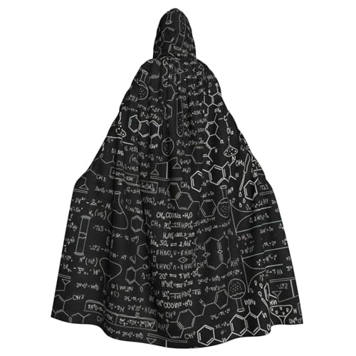 YQxwJL Abstrakte Wissenschaft Chemie Illustration 3D-Druck Mit Kapuze Langer Umhang, Uni Mit Kapuze Halloween Weihnachten Umhang Kostüme Party Cape von YQxwJL