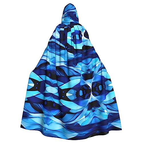 YQxwJL Abstrakter blauer Druck, Wikinger-Kapuzenumhang, mittelalterlicher schwarzer Umhang mit Kapuze, Halloween, Renaissance-Umhang YQxwJL Abstrakter blauer Druck, Wikinger-Kapuzenumhang, mittelalterlicher schwarzer Umhang mit Kapuze, Halloween, Renaissance-Umhang von YQxwJL