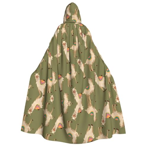 YQxwJL Alpaka-Druck, langer Kapuzenumhang, Uni, mit Kapuze, Halloween, Weihnachten, Kostüme, Partyumhang YQxwJL Alpaka-Druck, langer Kapuzenumhang, Uni, mit Kapuze, Halloween, Weihnachten, Kostüme, Partyumhang von YQxwJL