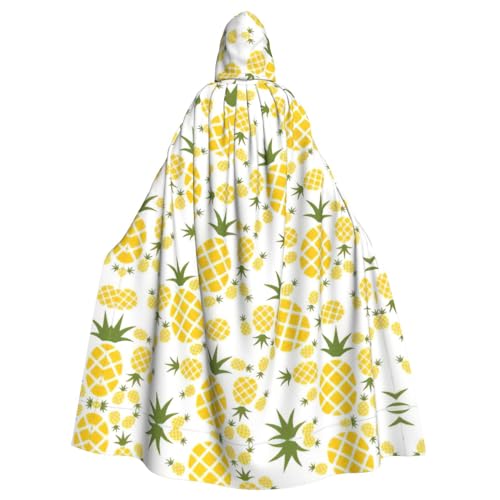 YQxwJL Ananas-Druck, langer Umhang für Herren und Damen, Umhang mit Kapuze für Halloween, Mittelalter, Renaissance, Hexenkostüm YQxwJL Ananas-Druck, langer Umhang für Herren und Damen, Umhang mit Kapuze für Halloween, Mittelalter, Renaissance, Hexenkostüm von YQxwJL