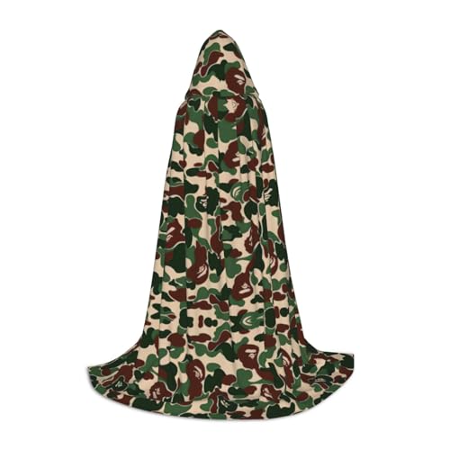 YQxwJL Aniaml Camouflage-Umhang mit Kapuze, Uni, Hexen-Zauberer-Umhang, für Halloween, Cosplay, Party-Kostüm von YQxwJL