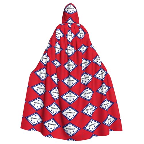 YQxwJL Arkansas Uni Kapuzenumhang mit Staatsflagge, Hexen-Vampir-Zauberer-Robe für Halloween, Cosplay-Kostüme von YQxwJL