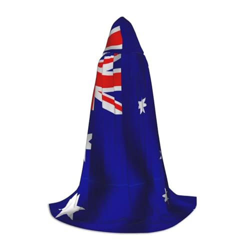 YQxwJL Australischer Flaggen-Umhang mit Kapuze, Uni, Hexenumhang, Vampir Umhang für Halloween, Cosplay von YQxwJL