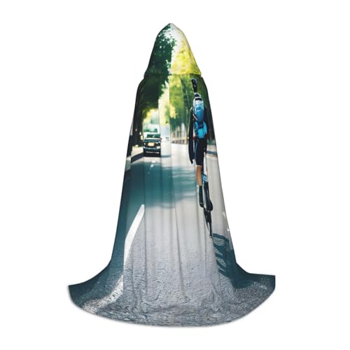 YQxwJL Auto Fahrrad Druck Kapuzenumhang Uni Umhang Hexenumhang Hexenumhang Vampir Umhang für Halloween Cosplay Kostüme von YQxwJL