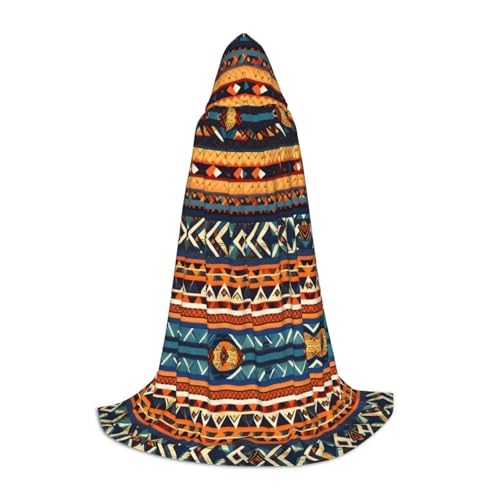 YQxwJL Bedruckter Kapuzenumhang mit afrikanischen Nationalmustern, Uni Cape, Hexenumhang, Vampir Umhang für Halloween, Cosplay von YQxwJL