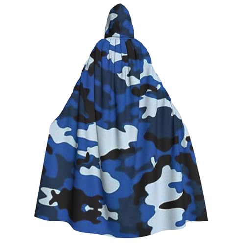 YQxwJL Blauer Camouflage-Druck, langer Umhang mit Kapuze, Uni, Halloween-Kostüm, Umhang für Erwachsene, Vampir-Hexenumhang YQxwJL Blauer Camouflage-Druck, langer Umhang mit Kapuze, Uni, Halloween-Kostüm, Umhang für Erwachsene, Vampir-Hexenumhang von YQxwJL