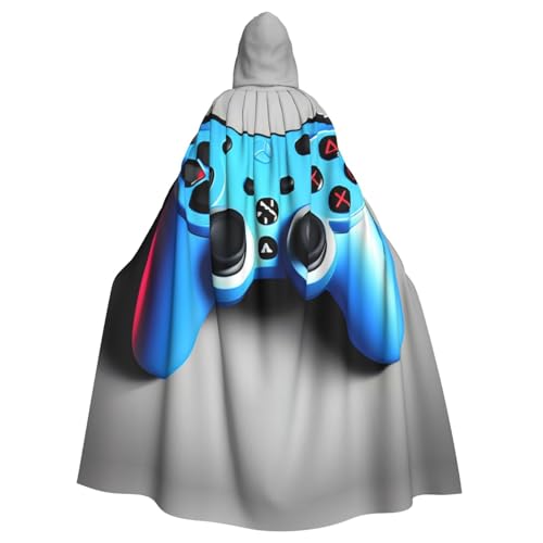 YQxwJL Blauer Gamecontroller-Druck, Wikinger-Kapuzenumhang, mittelalterlicher schwarzer Umhang mit Kapuze, Halloween, Renaissance-Umhang YQxwJL Blauer Gamecontroller-Druck, Wikinger-Kapuzenumhang, mittelalterlicher schwarzer Umhang mit Kapuze, Halloween, Renaissance-Umhang von YQxwJL