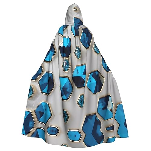 YQxwJL Blauer Hexagon- und Diamanten-Druck, Wikinger-Kapuzenumhang, mittelalterlicher schwarzer Umhang mit Kapuze, Halloween, Renaissance-Umhang YQxwJL Blauer Hexagon- und Diamanten-Druck, Wikinger-Kapuzenumhang, mittelalterlicher schwarzer Umhang mit Kapuze, Halloween, Renaissance-Umhang von YQxwJL