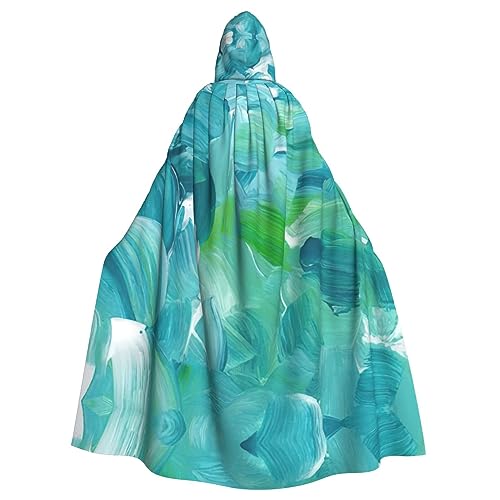 YQxwJL Blauer Ölfarben-Texturdruck, langer Umhang für Herren und Damen, Umhang mit Kapuze für Halloween, Mittelalter, Renaissance, Hexenkostüm YQxwJL Blauer Ölfarben-Texturdruck, langer Umhang für Herren und Damen, Umhang mit Kapuze für Halloween, Mittelalter, Renaissance, Hexenkostüm von YQxwJL