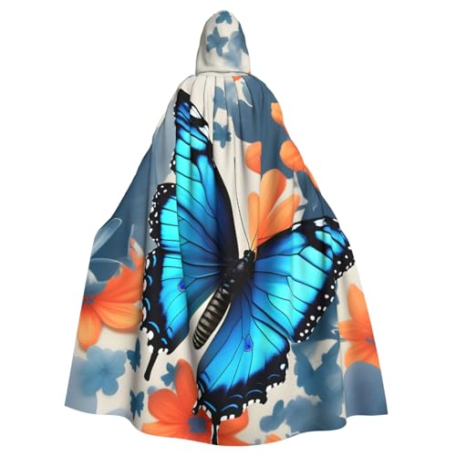 YQxwJL Blauer Schmetterlings-Aufdruck, Karnevals-Umhang, Zauberer-Kapuzenumhang, für Erwachsene, Halloween, Cosplay-Kostüme YQxwJL Blauer Schmetterlings-Aufdruck, Karnevals-Umhang, Zauberer-Kapuzenumhang, für Erwachsene, Halloween, Cosplay-Kostüme von YQxwJL