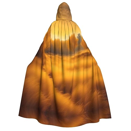 YQxwJL Cape mit Kapuze für Erwachsene, Uni, mit goldfarbenem Herbstdruck, Hexen-Umhang, Horrorumhang für Männer, Halloween, Cosplay YQxwJL Cape mit Kapuze für Erwachsene, Uni, mit goldfarbenem Herbstdruck, Hexen-Umhang, Horrorumhang für Männer, Halloween, Cosplay von YQxwJL