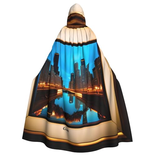 YQxwJL Chicago Reflektierender Druck, Wikinger-Kapuzenumhang, mittelalterlicher schwarzer Umhang mit Kapuze, Halloween, Renaissance, Umhang Kostüm YQxwJL Chicago Reflektierender Druck, Wikinger-Kapuzenumhang, mittelalterlicher schwarzer Umhang mit Kapuze, Halloween, Renaissance, Umhang Kostüm von YQxwJL