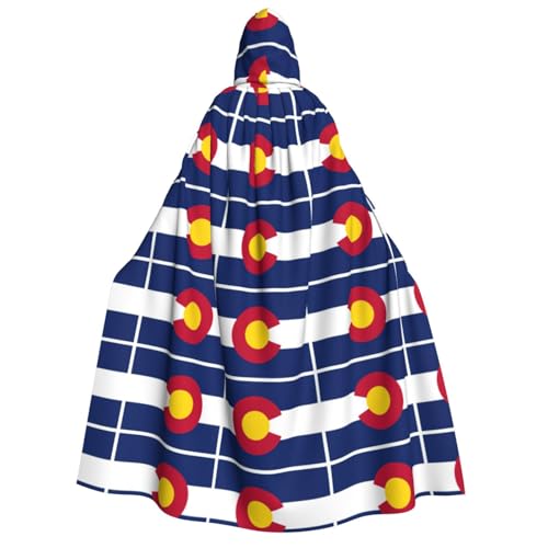 YQxwJL Colorado Umhang mit Staatsflagge, langer Umhang, Uni, Umhang mit Kapuze, Halloween-Kostüm, Umhang für Erwachsene, Vampir-Hexenumhang von YQxwJL
