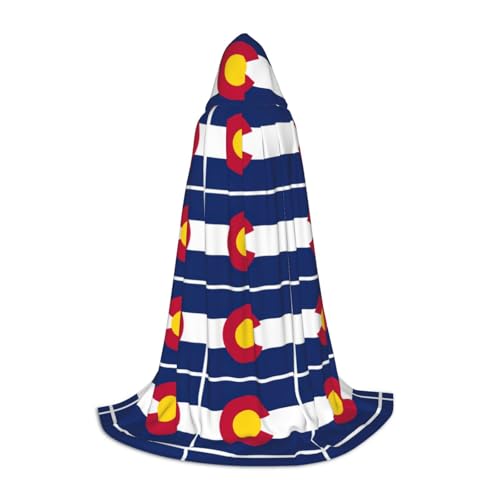 YQxwJL Colorado Uni Kapuzenumhang mit Staatsflagge, Hexen-Zauberer-Umhang, für Halloween, Cosplay, Party-Kostüm von YQxwJL