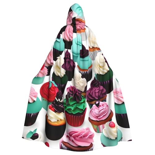 YQxwJL Delicious Cupcakes Print Karneval Umhang Robe Umhang Zauberer Kapuzenumhang für Erwachsene Halloween Cosplay Kostüme YQxwJL Delicious Cupcakes Print Karneval Umhang Robe Umhang Zauberer Kapuzenumhang für Erwachsene Halloween Cosplay Kostüme von YQxwJL