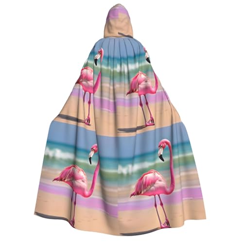YQxwJL Ein rosafarbener Flamingo am Strand, Uni, Kapuzenumhang, Hexenumhang, Horror-Umhang, für Halloween, Cosplay-Kostüme YQxwJL Ein rosafarbener Flamingo am Strand, Uni, Kapuzenumhang, Hexenumhang, Horror-Umhang, für Halloween, Cosplay-Kostüme von YQxwJL