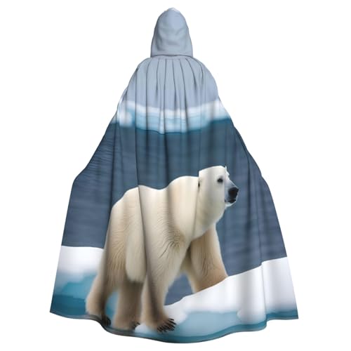 YQxwJL Eisbär-Druck, Karneval, Umhang, Zauberer, Kapuzenumhang, für Erwachsene, Halloween, Cosplay-Kostüme von YQxwJL