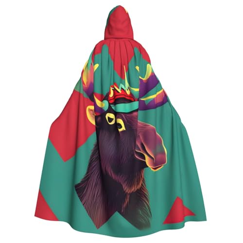 YQxwJL Elch-Aufdruck, Karneval, Umhang, Zauberer, Kapuzenumhang, für Erwachsene, Halloween, Cosplay-Kostüme YQxwJL Elch-Aufdruck, Karneval, Umhang, Zauberer, Kapuzenumhang, für Erwachsene, Halloween, Cosplay-Kostüme von YQxwJL