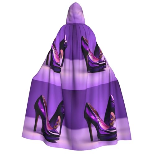 YQxwJL Eleganter lila High Heel Umhang mit Lippenstift-Druck, Uni, Erwachsene, Hexen-Umhang, Horrorumhang für Herren, für Halloween-Cosplay-Kostüme YQxwJL Eleganter lila High Heel Umhang mit Lippenstift-Druck, Uni, Erwachsene, Hexen-Umhang, Horrorumhang für Herren, für Halloween-Cosplay-Kostüme von YQxwJL