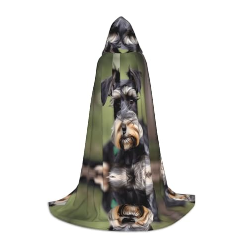 YQxwJL Entzückender Kapuzenumhang mit Schnauzer-Druck, Uni-Umhang, Hexen-Zauberer-Umhang, Vampirumhang für Halloween, Cosplay-Kostüme YQxwJL Entzückender Kapuzenumhang mit Schnauzer-Druck, Uni-Umhang, Hexen-Zauberer-Umhang, Vampirumhang für Halloween, Cosplay-Kostüme von YQxwJL