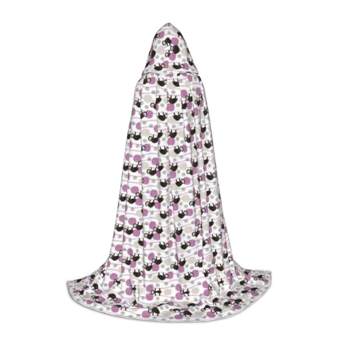 YQxwJL Entzückender kleiner Baby-Faultier-Aufdruck, Uni-Kapuzenumhang, Hexen-Zauberer-Umhang, für Halloween, Cosplay, Party-Kostüm von YQxwJL