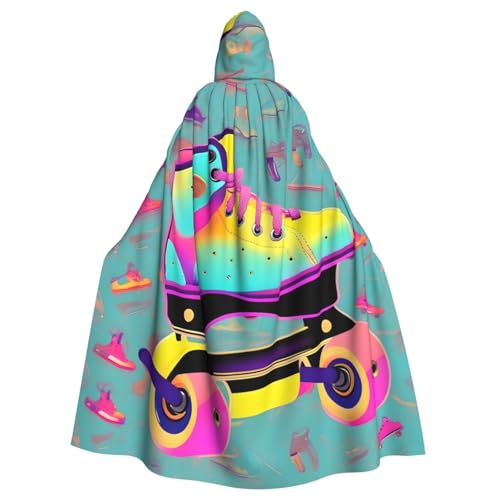 YQxwJL Farbenfroher Rollschuh-Druck, Karneval, Umhang, Zauberer, Kapuzenumhang, für Erwachsene, Halloween, Cosplay-Kostüme YQxwJL Farbenfroher Rollschuh-Druck, Karneval, Umhang, Zauberer, Kapuzenumhang, für Erwachsene, Halloween, Cosplay-Kostüme von YQxwJL