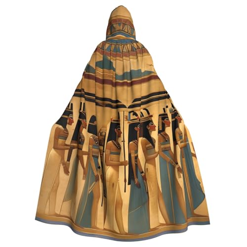 YQxwJL Frauen im alten Ägypten Druck Karneval Umhang Robe Umhang Zauberer Kapuzenumhang für Erwachsene Halloween Cosplay Kostüme von YQxwJL