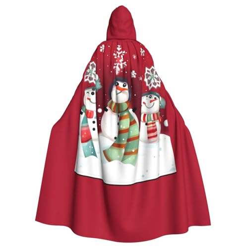 YQxwJL Frohe Weihnachten süßer Schneemann-Druck, Uni, Kapuzenmantel, Hexen-Vampir-Zauberer-Robe für Halloween, Cosplay-Kostüme von YQxwJL